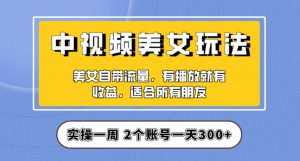 实操一天300+，中视频美女号项目拆解，保姆级教程助力你快速成单！【揭秘】-大兵轻创资源库