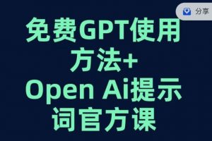 免费GPT+OPEN AI提示词官方课-大兵轻创资源库