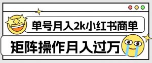 外面收费1980的小红书商单保姆级教程,单号月入2k,矩阵操作轻松月入过万-大兵轻创资源库