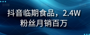 抖音临期食品项目，2.4W粉丝月销百万【揭秘】-大兵轻创资源库