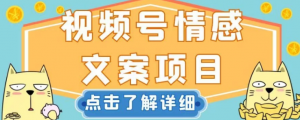 视频号情感文案项目，简单操作，新手小白轻松上手日入200+【揭秘】-大兵轻创资源库