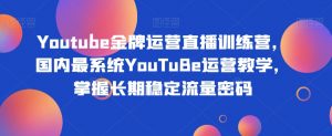 Youtube金牌运营直播训练营，国内最系统YouTuBe运营教学，掌握长期稳定流量密码-大兵轻创资源库