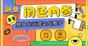 闲鱼精细化运营入门+高阶实战教学，从底层逻辑到轻松变现，多维度玩转闲鱼副业-大兵轻创资源库