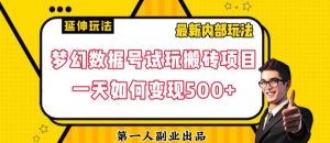 数据号回归玩法游戏试玩搬砖项目再创日入500+【揭秘】-大兵轻创资源库
