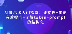 AI提示术入门指南：读文档+如何有效提问+了解token+prompt的结构化【揭秘】-大兵轻创资源库