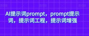AI提示词prompt，prompt提示词，提示词工程，提示词增强-大兵轻创资源库