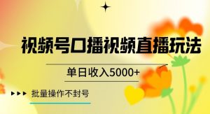 视频号囗播视频直播玩法,单日收入5000+,批量操作不封号【揭秘】-大兵轻创资源库