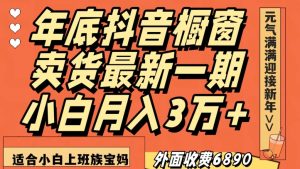 外面收费6890元年底抖音橱窗卖货最新一期，小白月入3万，适合小白上班族宝妈【揭秘】-大兵轻创资源库