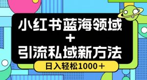 小红书蓝海虚拟＋引流私域新方法，100%不限流，日入轻松1000＋，小白无脑操作【揭秘】-大兵轻创资源库