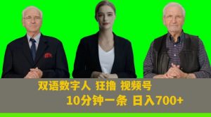 Ai生成双语数字人狂撸视频号，日入700+内附251G素材【揭秘】-大兵轻创资源库