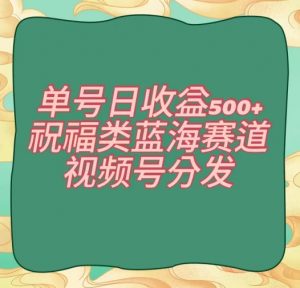 单号日收益500+、祝福类蓝海赛道、视频号分发【揭秘】-大兵轻创资源库