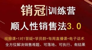 爆款！销冠训练营3.0之顺人性销售法，全方位解决销售难题、可落地、可执行、有结果-大兵轻创资源库