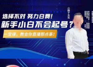 大左教您从0到1做直播带货,选择不对,努力白费,5小时课程搞定那点事,解决你起号问题-大兵轻创资源库