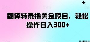 翻译转录撸美金项目，轻松操作日入300+【揭秘】-大兵轻创资源库