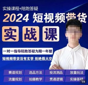 果哥·2024短视频带货实操课,赛道规划/选品方法/投流测品/放量玩法/流量规划/拍摄教学-大兵轻创资源库
