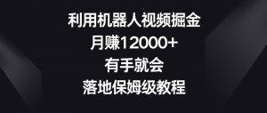 利用机器人视频掘金，月赚12000+，有手就会，落地保姆级教程【揭秘】-大兵轻创资源库