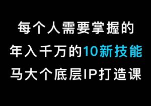 马大个的IP底层逻辑课,每个人需要掌握的年入千万的10新技能,约会底层IP打造方法!-大兵轻创资源库