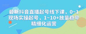 最新抖音直播起号线下课，0~1现场实操起号，1~10+放量稳号精细化运营-大兵轻创资源库