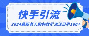 2024全网最新讲解老人脸特效引流方法,日引流100+,制作简单,保姆级教程【揭秘】-大兵轻创资源库