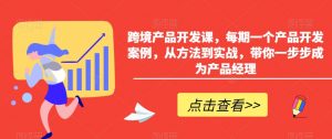 跨境产品开发课,每期一个产品开发案例,从方法到实战,带你一步步成为产品经理-大兵轻创资源库