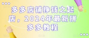 多多店铺挣钱之起店,2024年最新拼多多教程-大兵轻创资源库