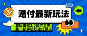 超级维权2.0全新玩法,2024赔付全思路职业打假一部手机搞定【仅揭秘】-大兵轻创资源库