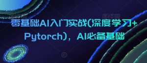 零基础AI入门实战(深度学习+Pytorch),AI必备基础-大兵轻创资源库