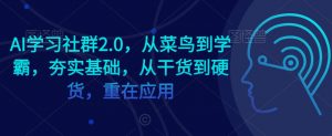 AI学习社群2.0,从菜鸟到学霸,夯实基础,从干货到硬货,重在应用-大兵轻创资源库