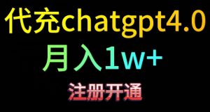 代充chatgpt4,日入500+,精准引流,暴力变现【揭秘】-大兵轻创资源库