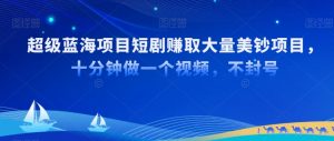 超级蓝海项目短剧赚取大量美钞项目,国内短剧出海tk赚美钞,十分钟做一个视频【揭秘】-大兵轻创资源库