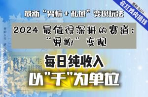 【私域流量最值钱】把“男粉”流量打到手,你便有无数种方法可以轻松变现,每日纯收入以“千”为单位-大兵轻创资源库