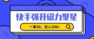 信息差赚钱项目,快手强开磁力聚星,一单20,日入200+【揭秘】-大兵轻创资源库