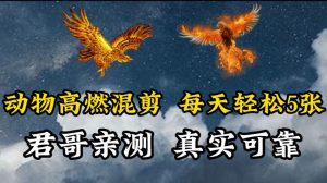 动物超燃混剪,每天轻松5张,剪辑简单大家爱看【揭秘】-大兵轻创资源库
