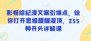 影视综纪漫文案引爆点，给你打开思维醍醐灌顶，255种开头详解课-大兵轻创资源库