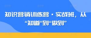 知识营销训练营·实战班,从“知道”到“做到”-大兵轻创资源库