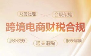 跨境老板财税合规特训营,规避财税风险、提升企业利润-大兵轻创资源库