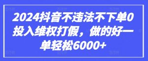 2024抖音不违法不下单0投入维权打假,做的好一单轻松6000+【仅揭秘】-大兵轻创资源库