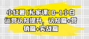 小红薯【私家课】0-1小白运营认知提升,认知篇+营销篇+实战篇-大兵轻创资源库