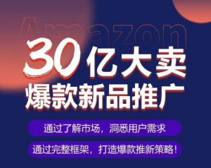 亚马逊·30亿大卖爆款新品推广,可复制、全程案例实操的爆款推新SOP-大兵轻创资源库