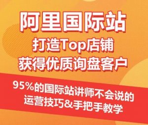 【阿里国际站】打造Top店铺&获得优质询盘客户,95%的国际站讲师不会说的运营技巧-大兵轻创资源库