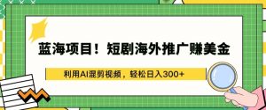 蓝海项目!短剧海外推广赚美金,利用AI混剪视频,轻松日入300+【揭秘】-大兵轻创资源库