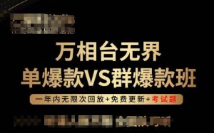 万相台无界单爆款VS群爆款班，选择大于努力，让团队事半功倍!-大兵轻创资源库