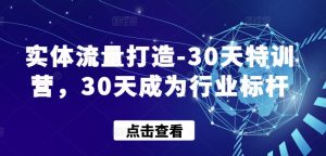 实体流量打造-30天特训营,30天成为行业标杆-大兵轻创资源库