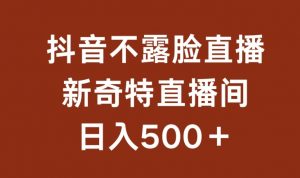 不露脸挂机直播，新奇特直播间，日入500+【揭秘】-大兵轻创资源库