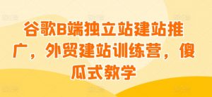 谷歌B端独立站建站推广，外贸建站训练营，傻瓜式教学-大兵轻创资源库