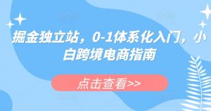 掘金独立站，0-1体系化入门，小白跨境电商指南-大兵轻创资源库
