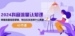 2024抖音流量认知课：掌握流量底层逻辑，明白应该选择什么赛道 (43节课)-大兵轻创资源库