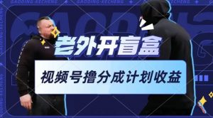 老外开盲盒视频，撸视频号分成计划收益，每天只需一小时，新手小白轻松上手【揭秘】-大兵轻创资源库