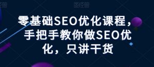 零基础SEO优化课程，手把手教你做SEO优化，只讲干货-大兵轻创资源库