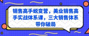 销售高手蜕变营，美业销售高手实战体系课，三大销售体系带你破局-大兵轻创资源库